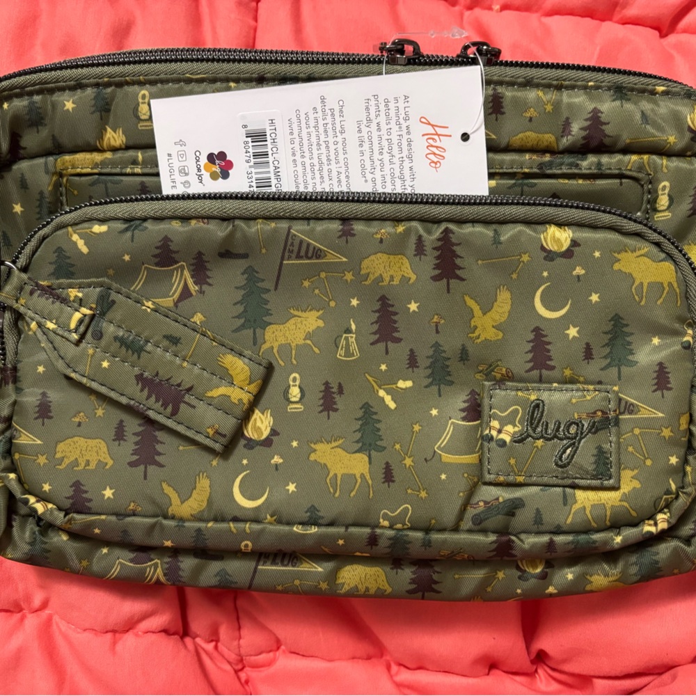 Lug Green Crossbody Bag with Moose Design